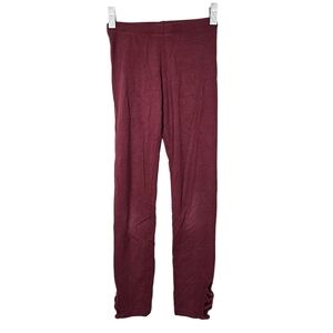 Old Navy Red Maroon Leggings Criss Cross Girls L 10-12